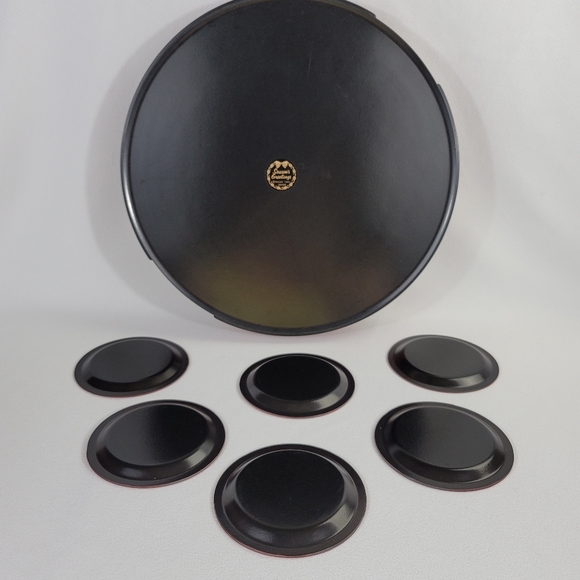 Vtg Himark 7-Piece Lacquerware Tray Set CHRISTMAS ORNAMENTS - Picture 4 of 16